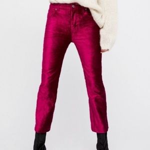 Free people velvet pants in pink